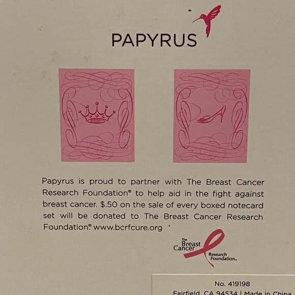 Papyrus 20 Note Card & Lined Envelopes 2 Designs Crown or Slipper - Picture 3 of 3